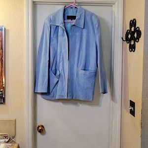 Womens Sky Blue Suede Jacket Size 2X